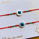 Pulsera x2 Ojo Nácar Mostacilla