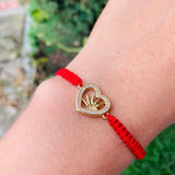 Pulsera Tejida Roja Silueta Corazón