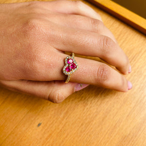 Anillo Heart fucsia