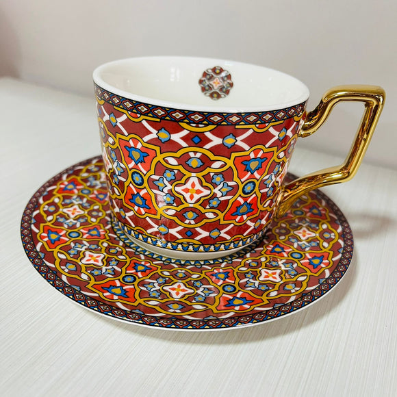 Taza+ plato  luxury terracota