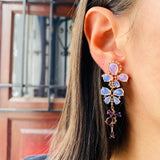 Aretes flower rosa